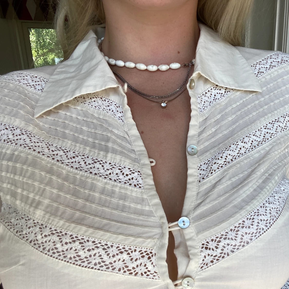 Söt skjorta med spets - 90