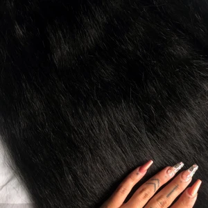 Löshårstofs  - Ponytail i syntet, krusigt svart! 65cm långt 