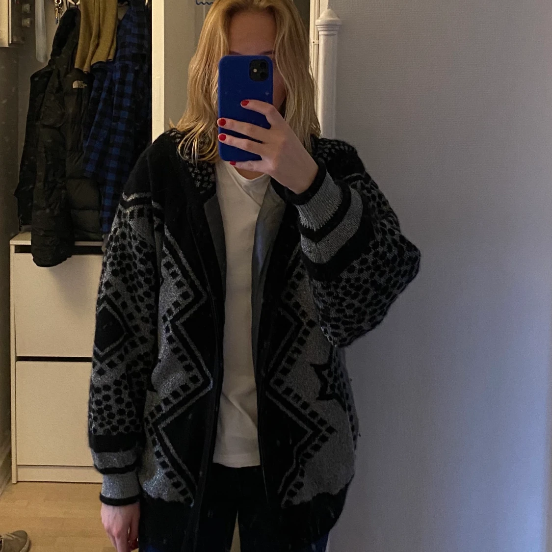 Mönstrad hoodie - 90