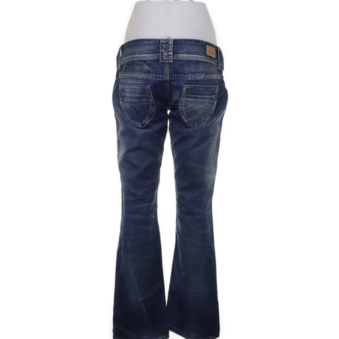 Mörkblåa lågmidjade bootcut jeans  - 90