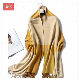 Shawl  - MATERIAL: Cashmere LENGTH: 200 cm WIDTH: 65 cm COLOR: Multi TYPE: Shawl, Wrap, Scarves, Pashmina PATTERN: Check 