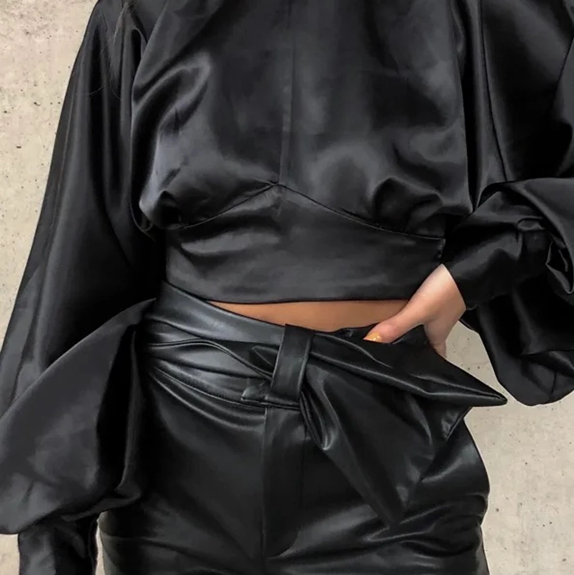 open back satin topp - 91