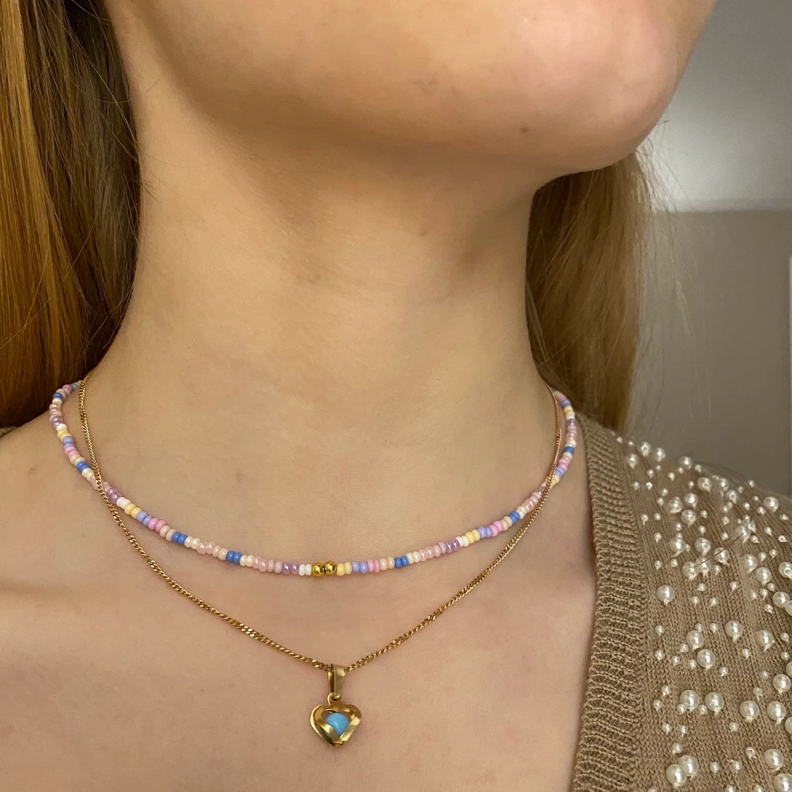 Pärlat halsband  - 91