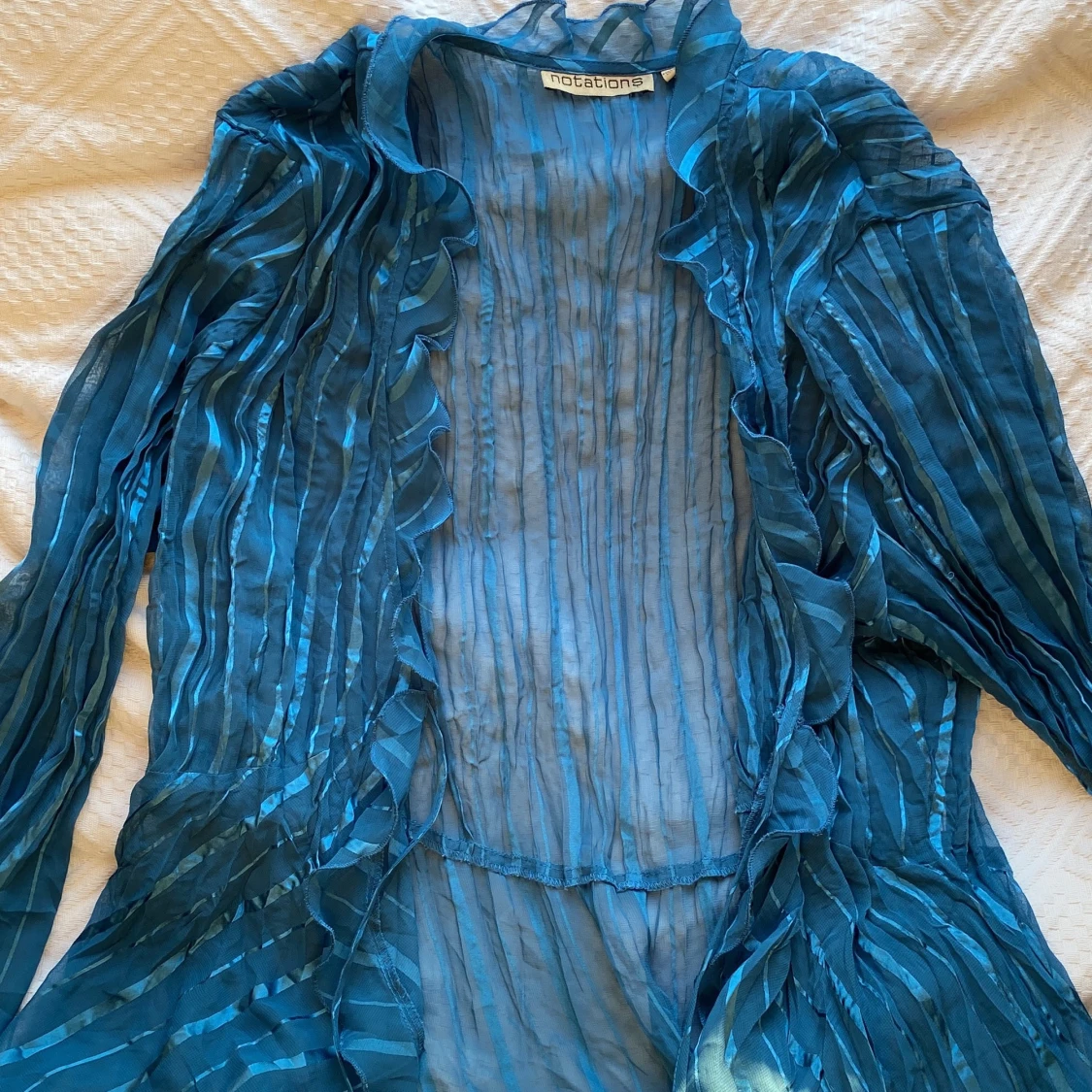 Blå genomskinlig sommarblus - 91