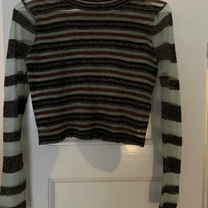 Glittrig topp - Säljer denna glittriga långärmade topp från Zara