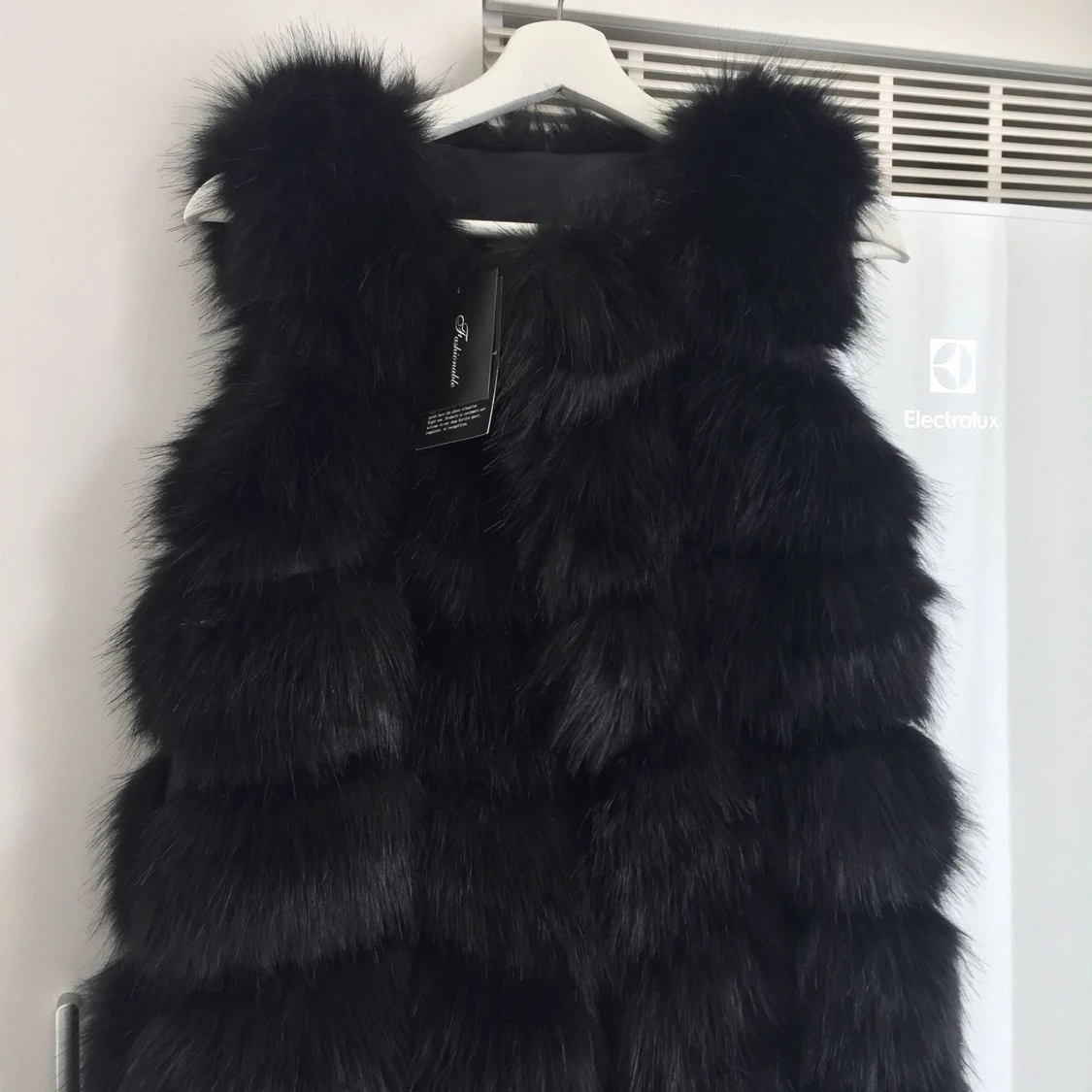Svart pälsjacka - 90