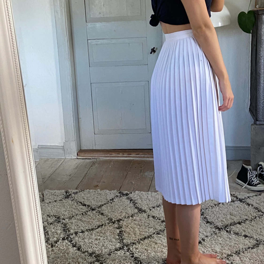 Vit plisserad / veckad kjol ca strl xs - 90