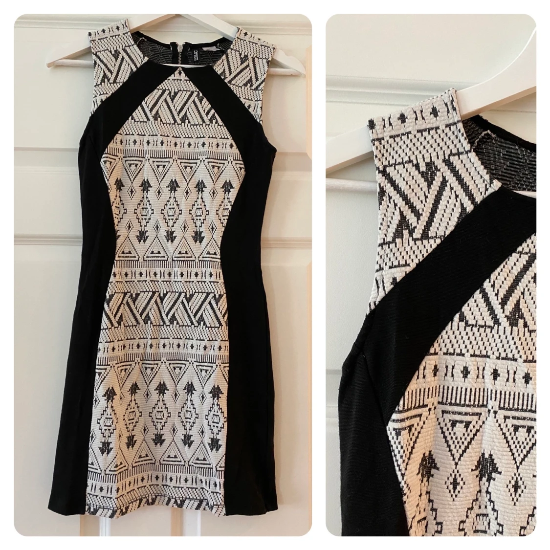 Kort, tight klänning. 