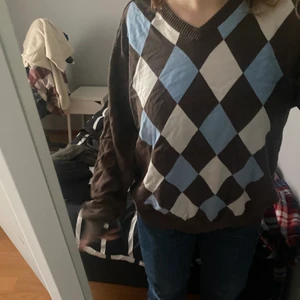 Race marine - Rutig brun ovesized tröja❤️Strl XL