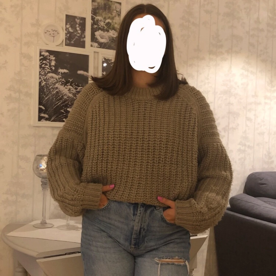 Stor stickad tröja - 90