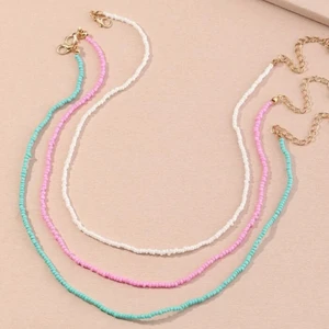 3 pärlhalsband i olika färger - Justerbar längd