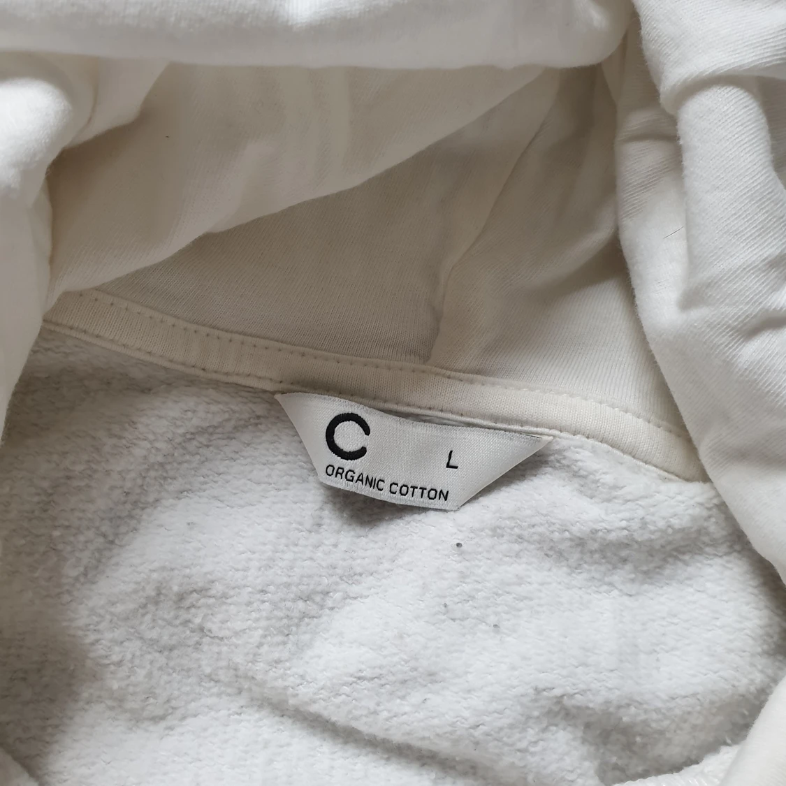 Vanlig vit hoodie - 90