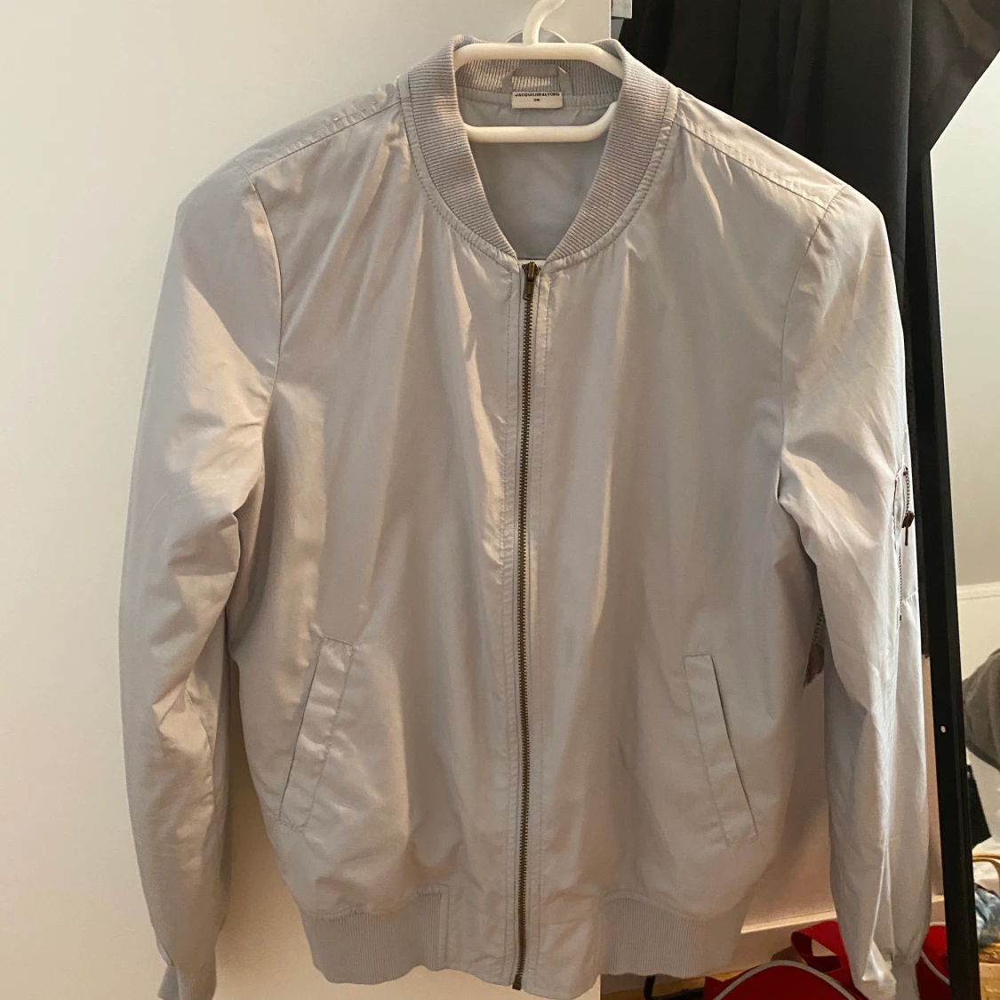 Bomberjacka, strlk 34, silverblå