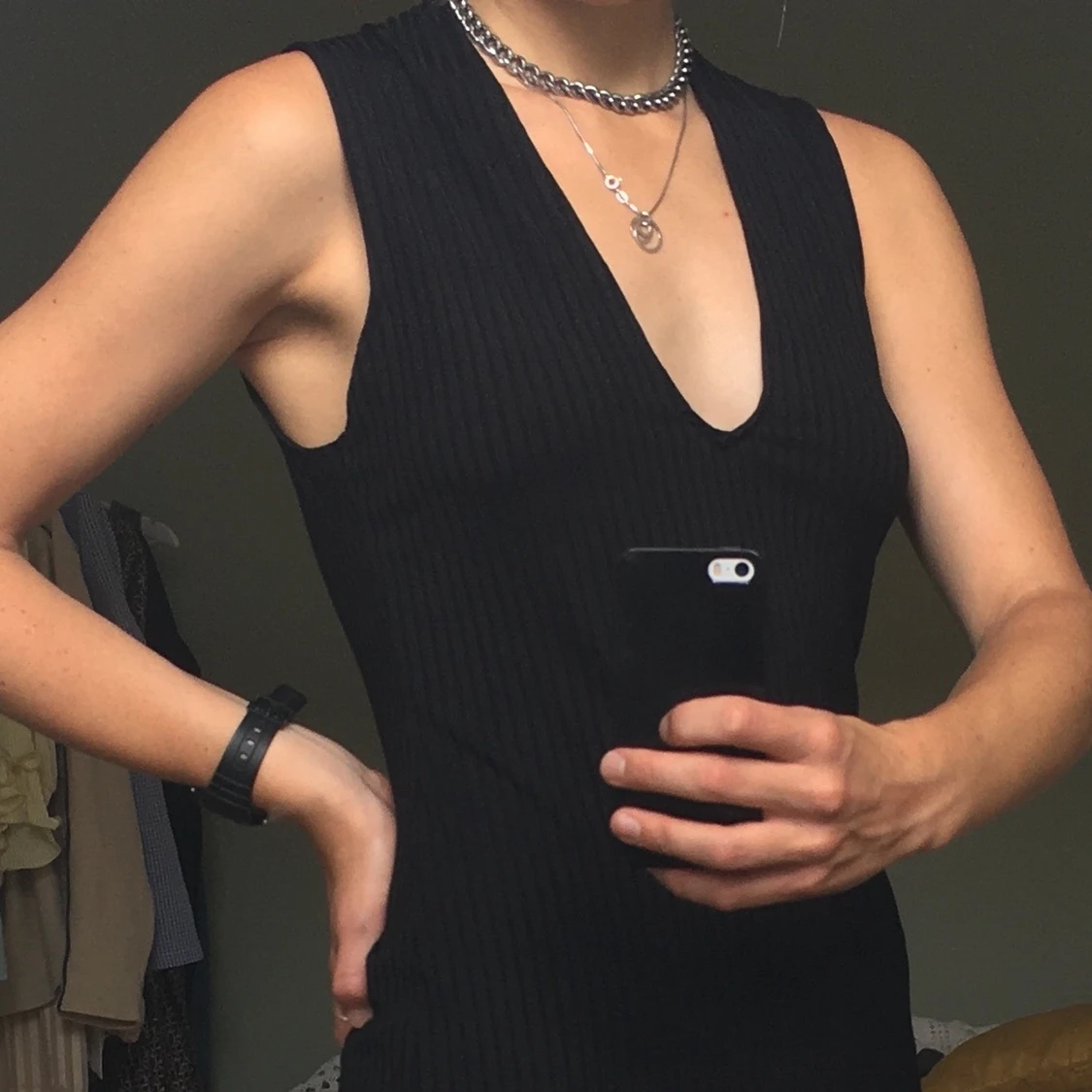 Svart klänning strl 34