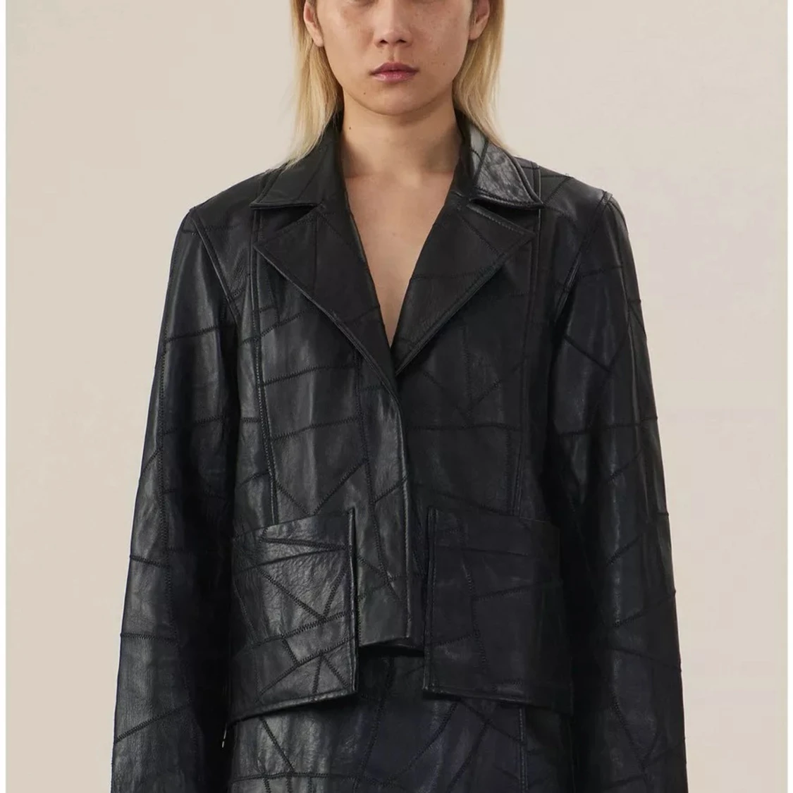 Ganni patch leather jacket - 90