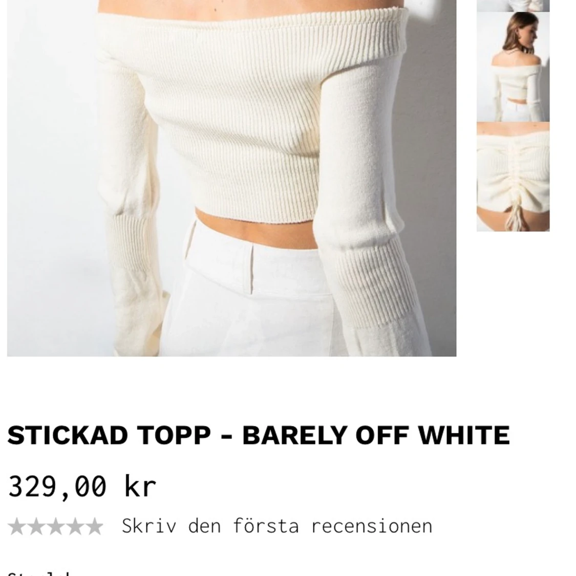 Madlady-stickad topp barely off white - 91
