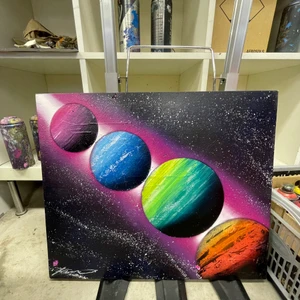 4 planet galax tavla  - Ovanligt tavla olika men coola färger 