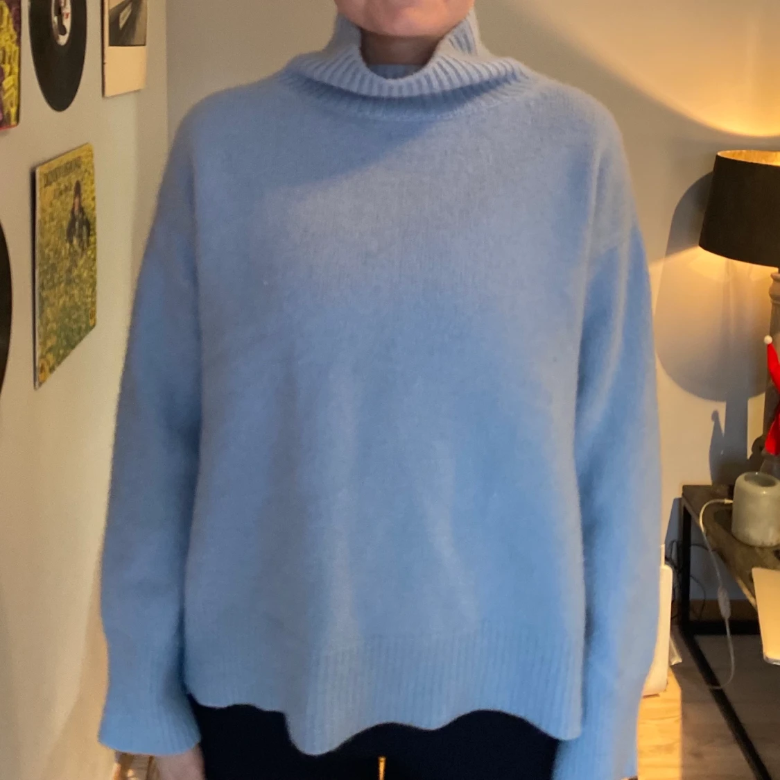 Soft goat kashmir tröja Blå