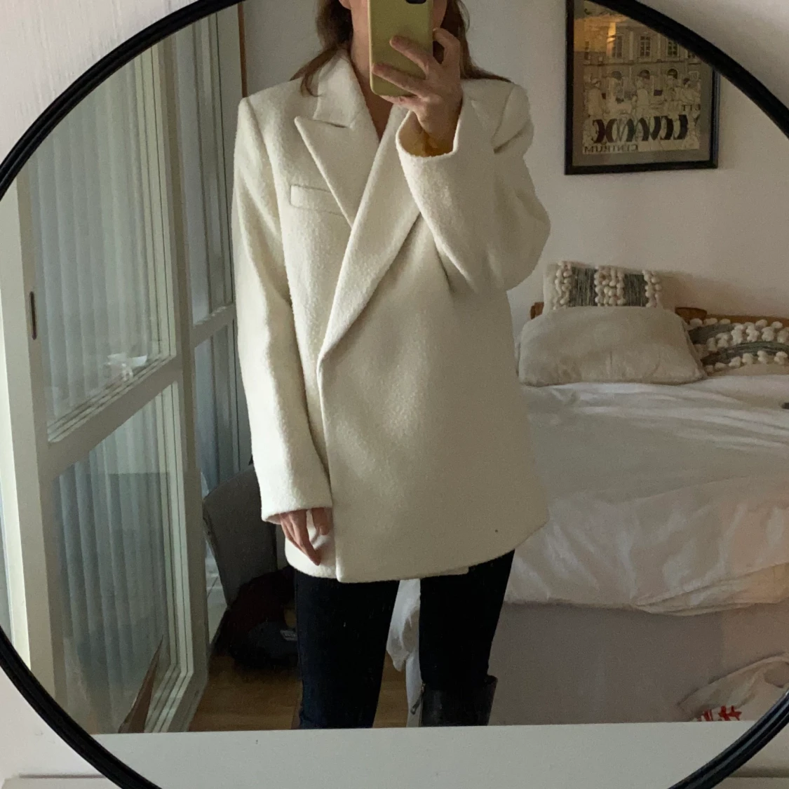 Kort kappa i ullmix - helt ny - 91