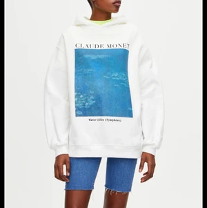 Hoodie COOL OCH UNIK  - Cool, unik hoodie från Pull&bear med konst tryck. HELT SLUTSÅLD SEN LÄNGE! osäker om jag ska sälja ..säljer för ä lite för kort i armarna         kan tänka mig byta mot något :)