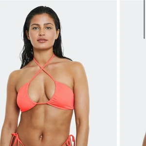 HELT NY OCH OANVÄND BIKINI BIKINITOPP  - HELT NY/OANVÄND BIKINI/BIKINITOPP! Från BikBok. Storlek M. Passar B/C-kupa skulle jag säga. Korallfärg. Går att knyta på flera sätt! Nypris 149 kr. 