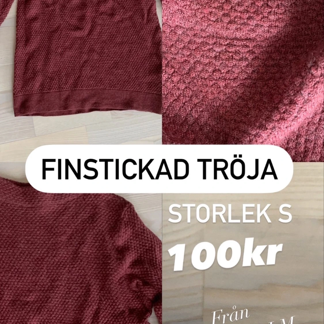 Vinröd stickad tröja