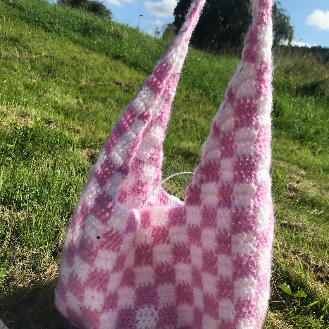 Rutig virkad väska  - 90