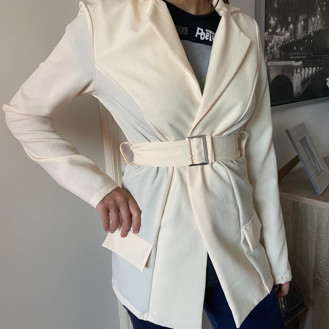 Vit/cream kavaj storlek S 