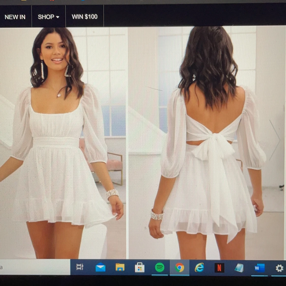 Vit student klänning 