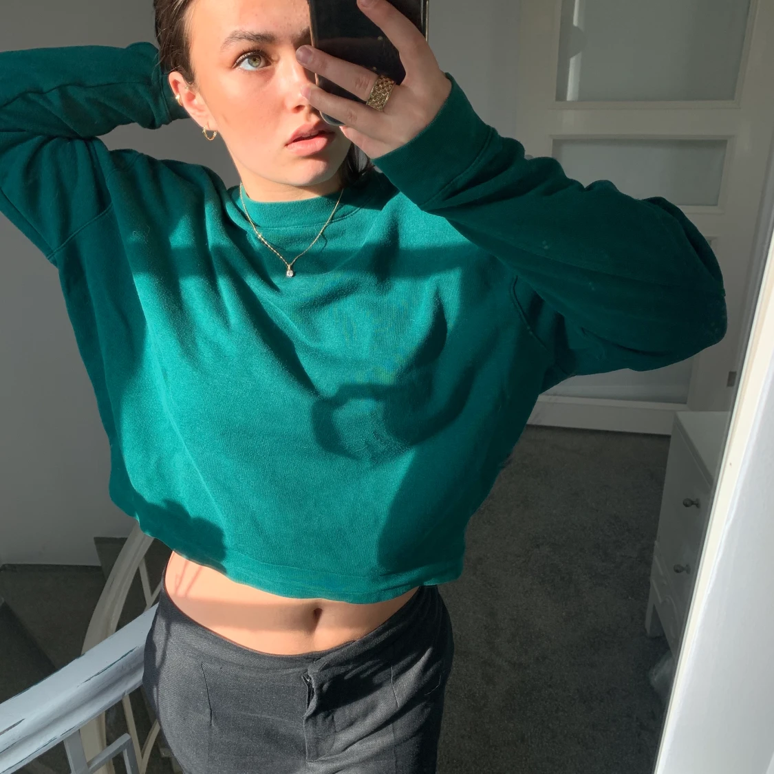 Weekday grön collagetröja