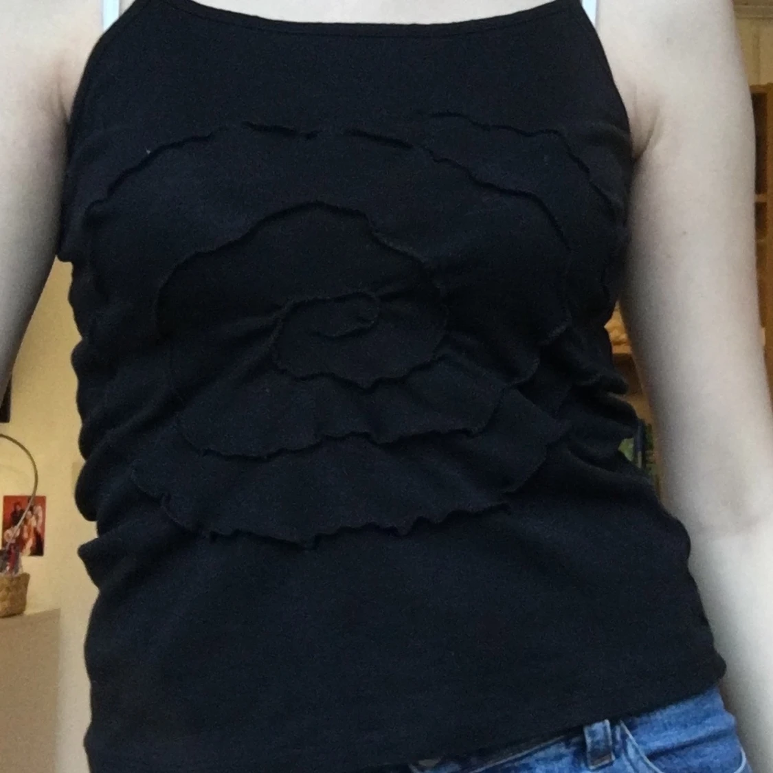 Svart linne med design - 90