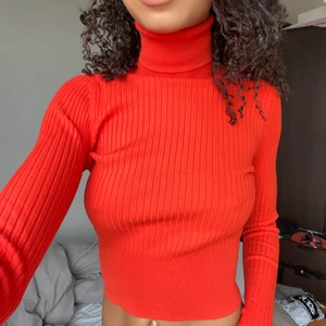 Zara tröja - Ribbad polotröja från zara i jättefin orange färg🧡 aldrig använd.  Står ej för eventuell frakt. Frakten blir nog runt 30 kr.