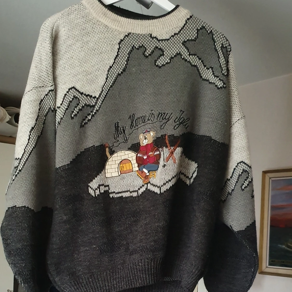 Sexig och unik mjukt kashimir tröja med orden my home is my jungle 