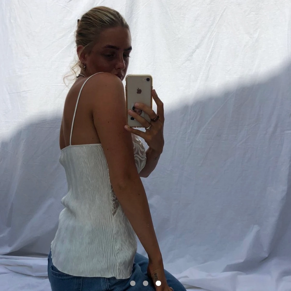 Vit vintage topp Y2K  - 91