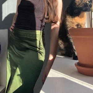 Kappahl kjol storlek 34 - säljer denna skönhet som jag aldrig har använt pga att den är för stor i midjan. så fint satinliknande tyg som inte är superglansigt utan något mattare. längd: 75 cm. midjemått: 70 cm. tyget är inte så töjbart och den stängs med en dragkedja på sidan💚