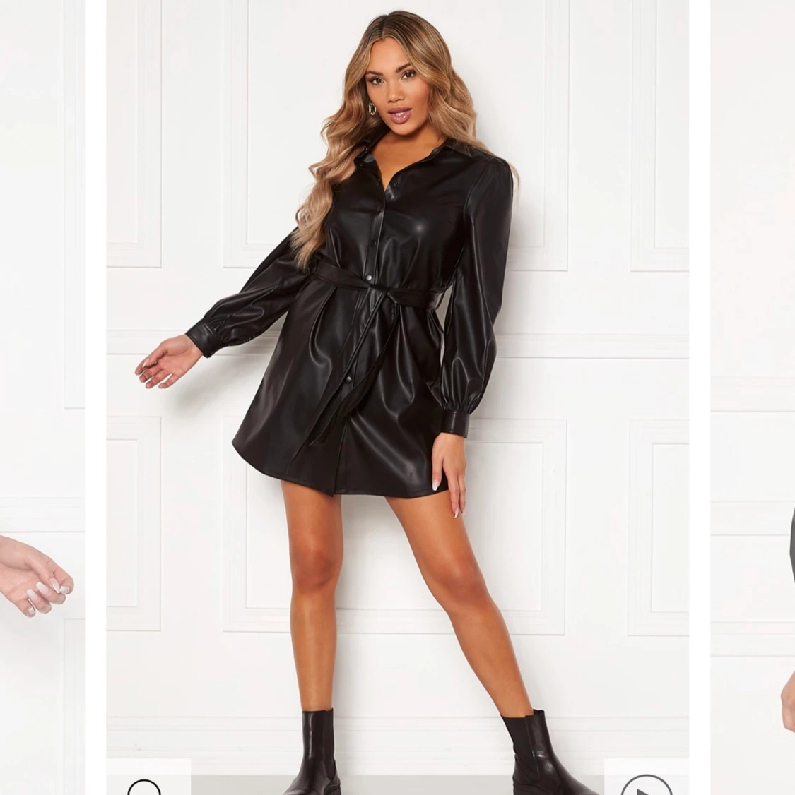 Oanvänd läder klänning - 91