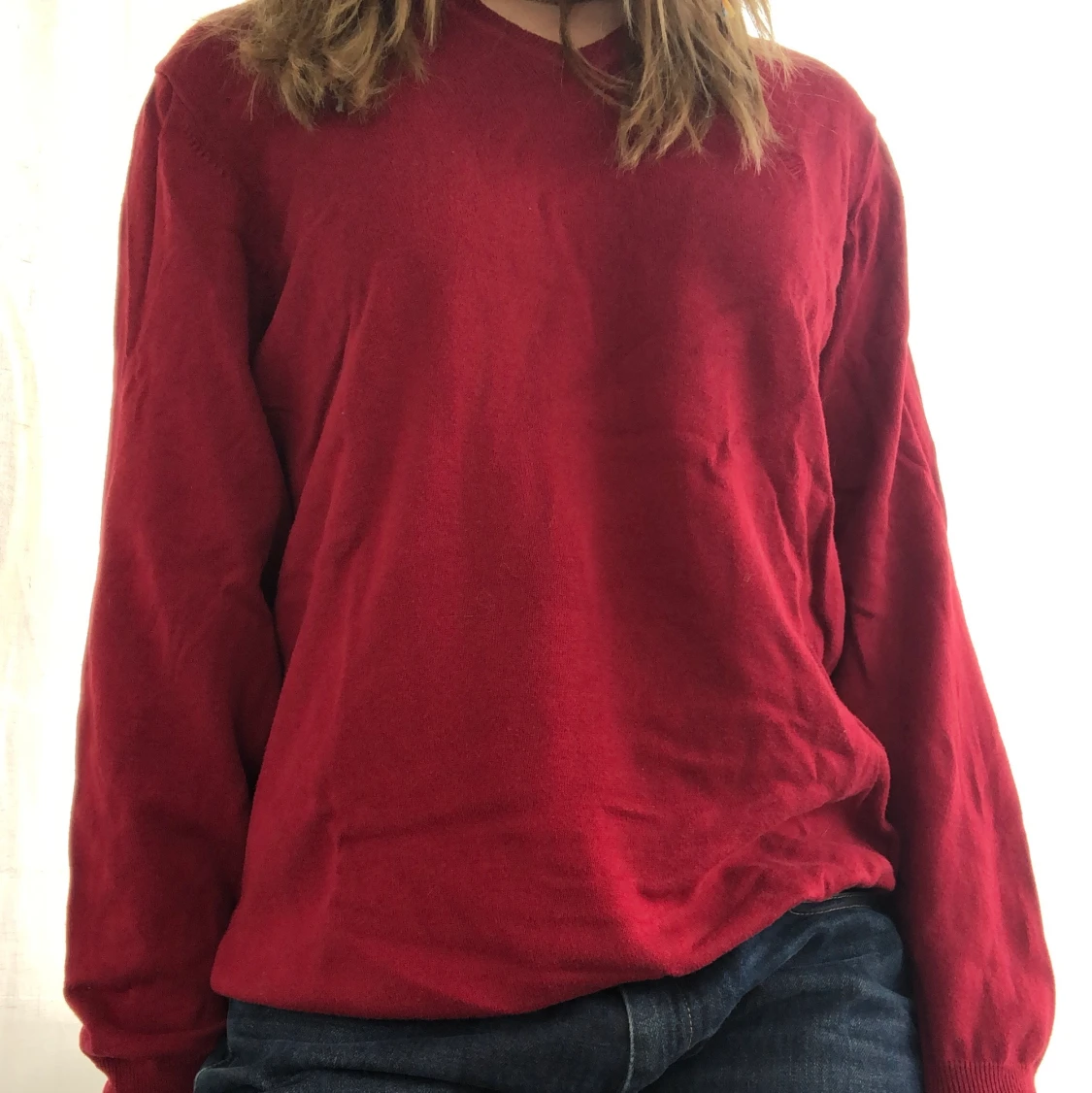 Röd stickad tröja - 91