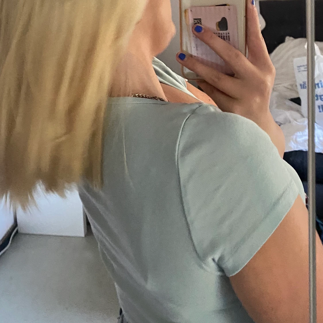 Blå topp med knappar - 91