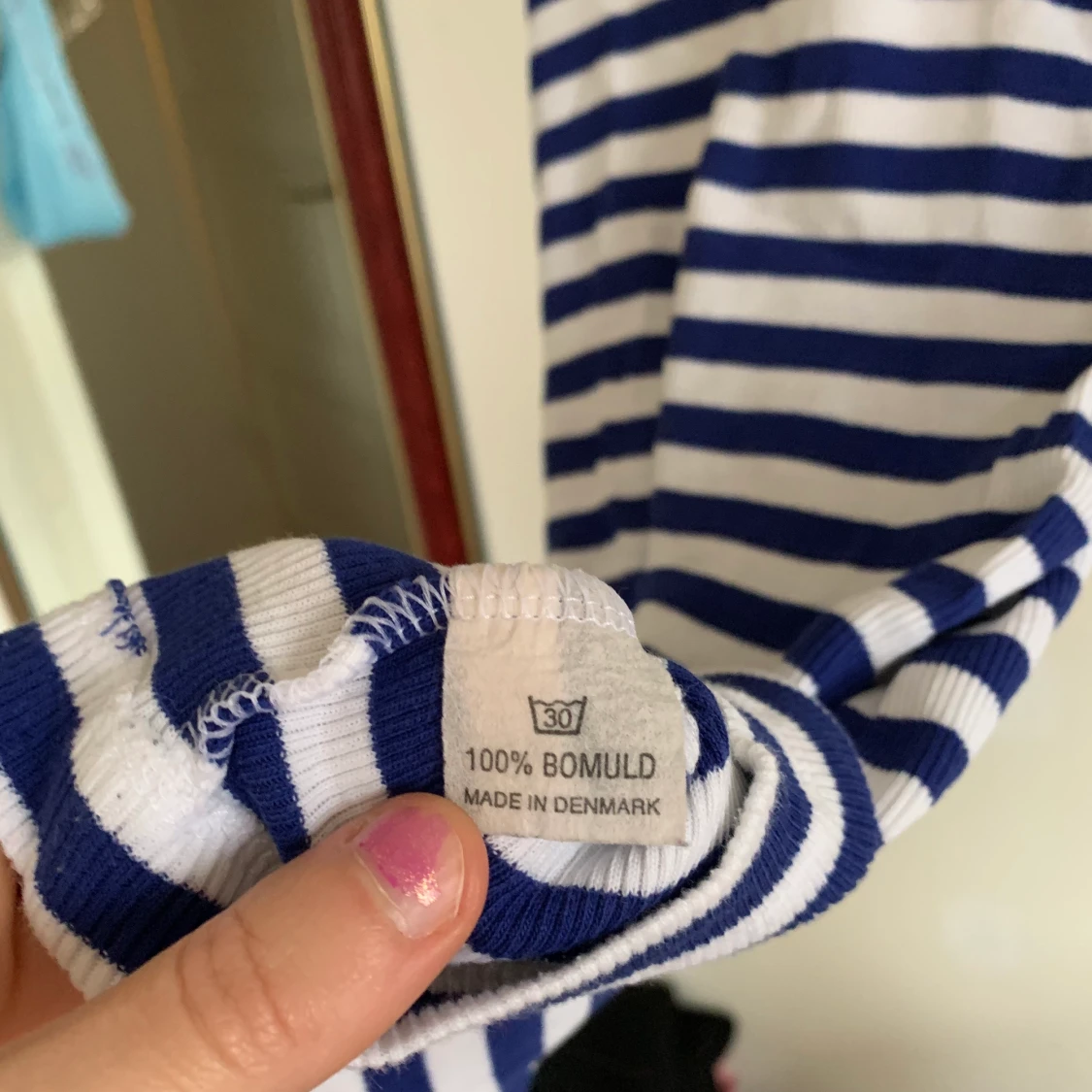 Mads Nørregaard blåvitrandig randig polo i bomull - 91