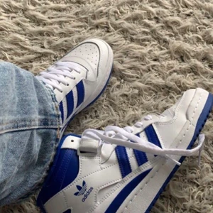 Adidas forum 84 blue/white - Säljer ett par as snygga Adidas forum 84 blue/white då dom tyvärr inte passar mig, kartong finns men tyvärr inte kvitto. Skriv för intresse! Eller om ni vill köpa. Om det är flera som vill ha blir det budgivning! Högsta bud: 590