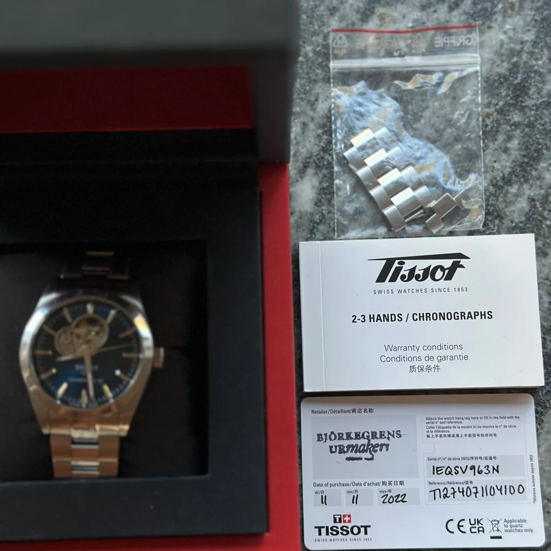 TISSOT GENTLEMAN POWERMATIC 80 OPEN HEART - 92