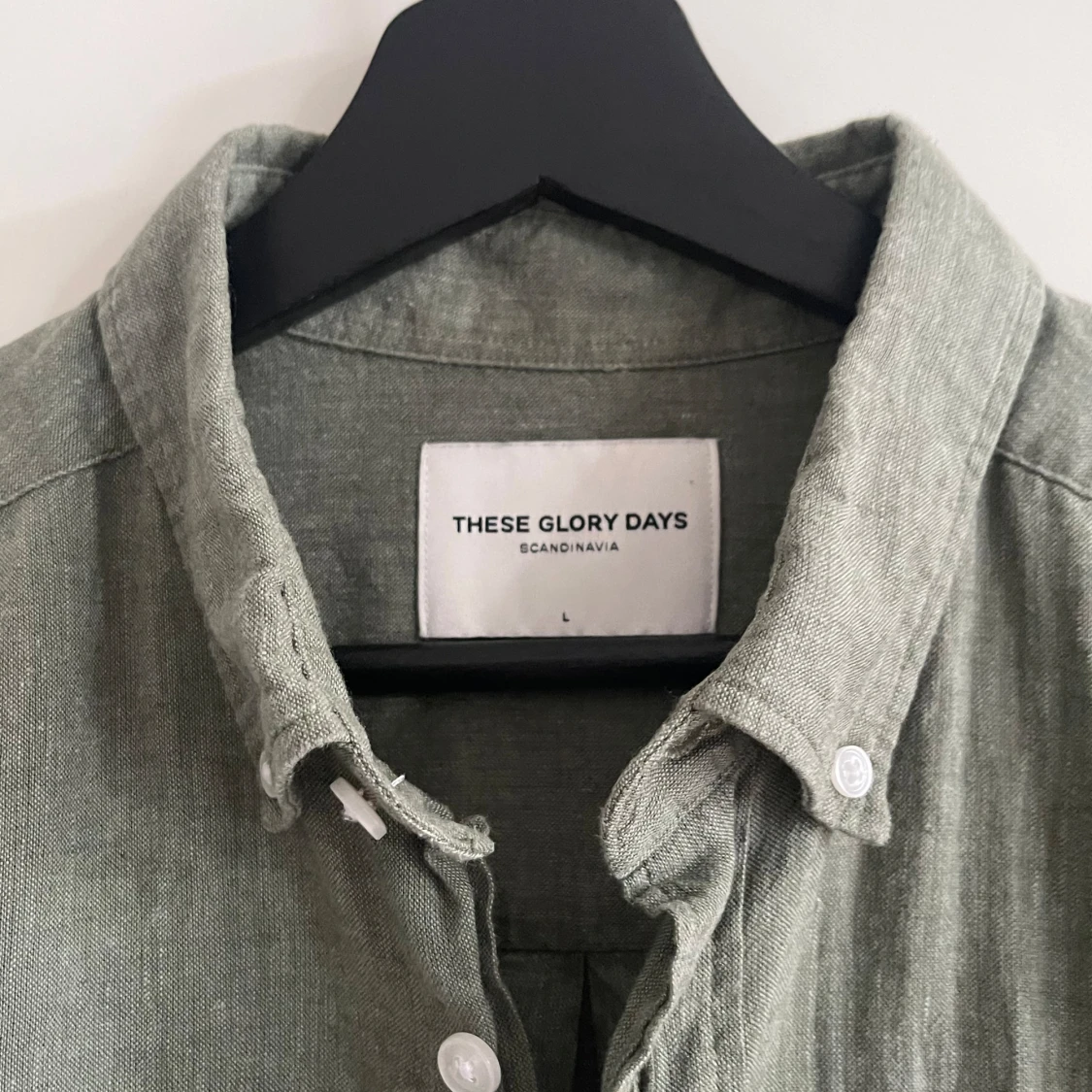 Grön linneskjorta - 90