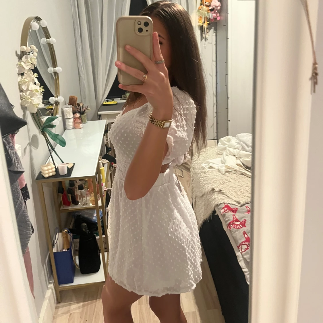 Vit klänning/jumpsuit  - 90