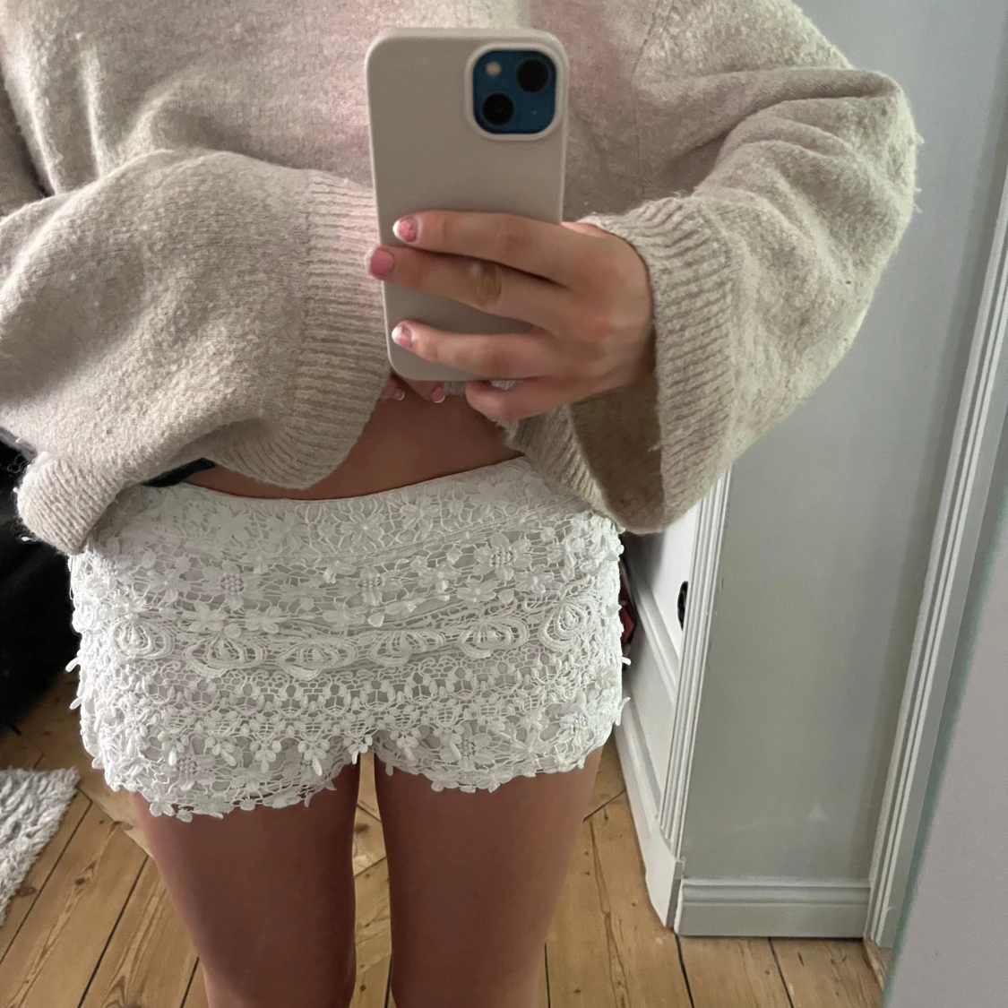 Vita spetsshorts  - 90