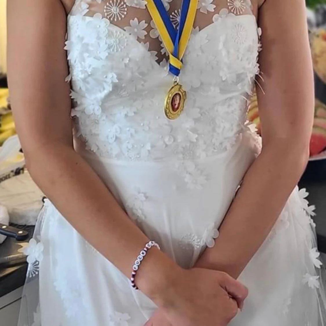 Vit klänning/ studentklänning  - 90