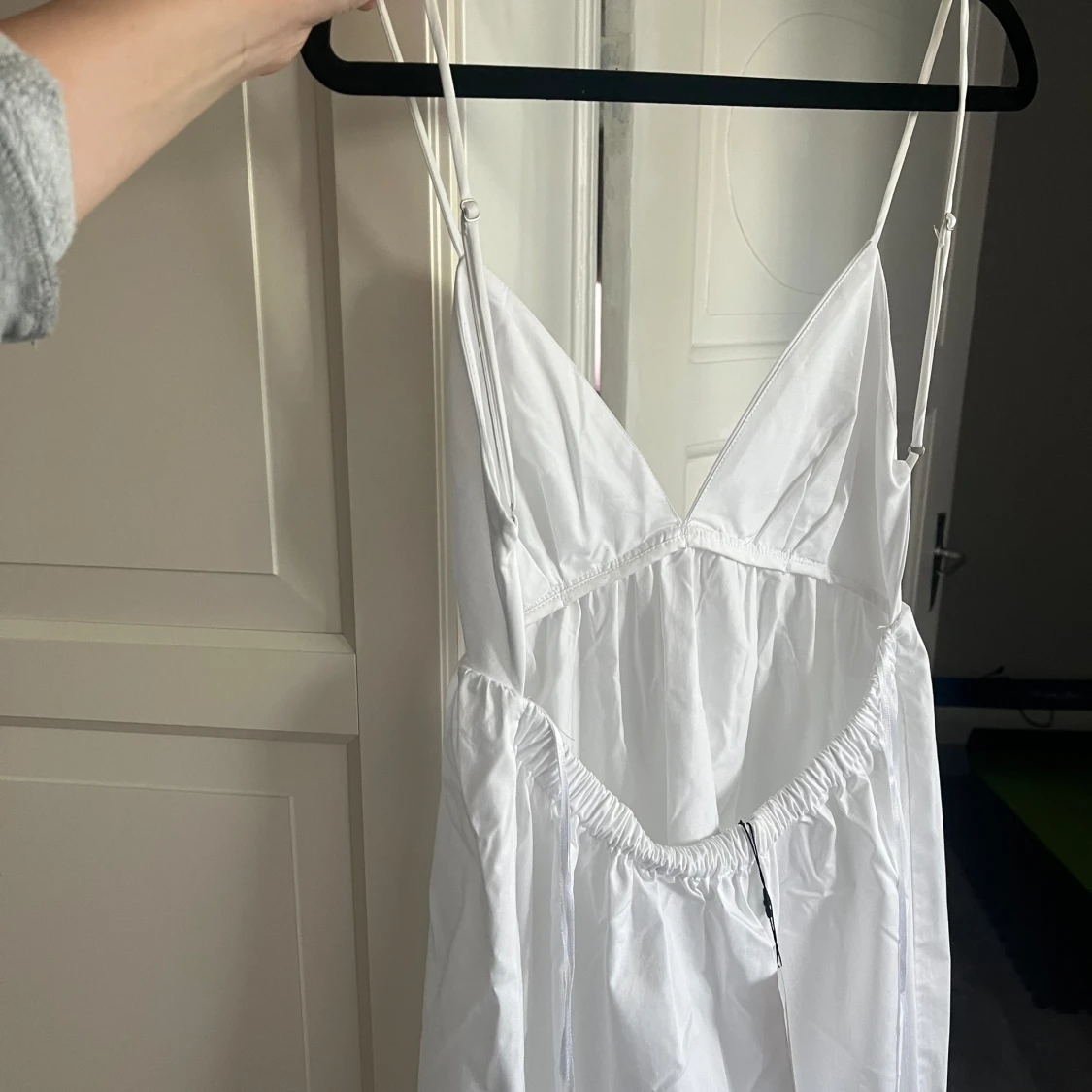 HELT NY zara vit klänning bomull  - 92