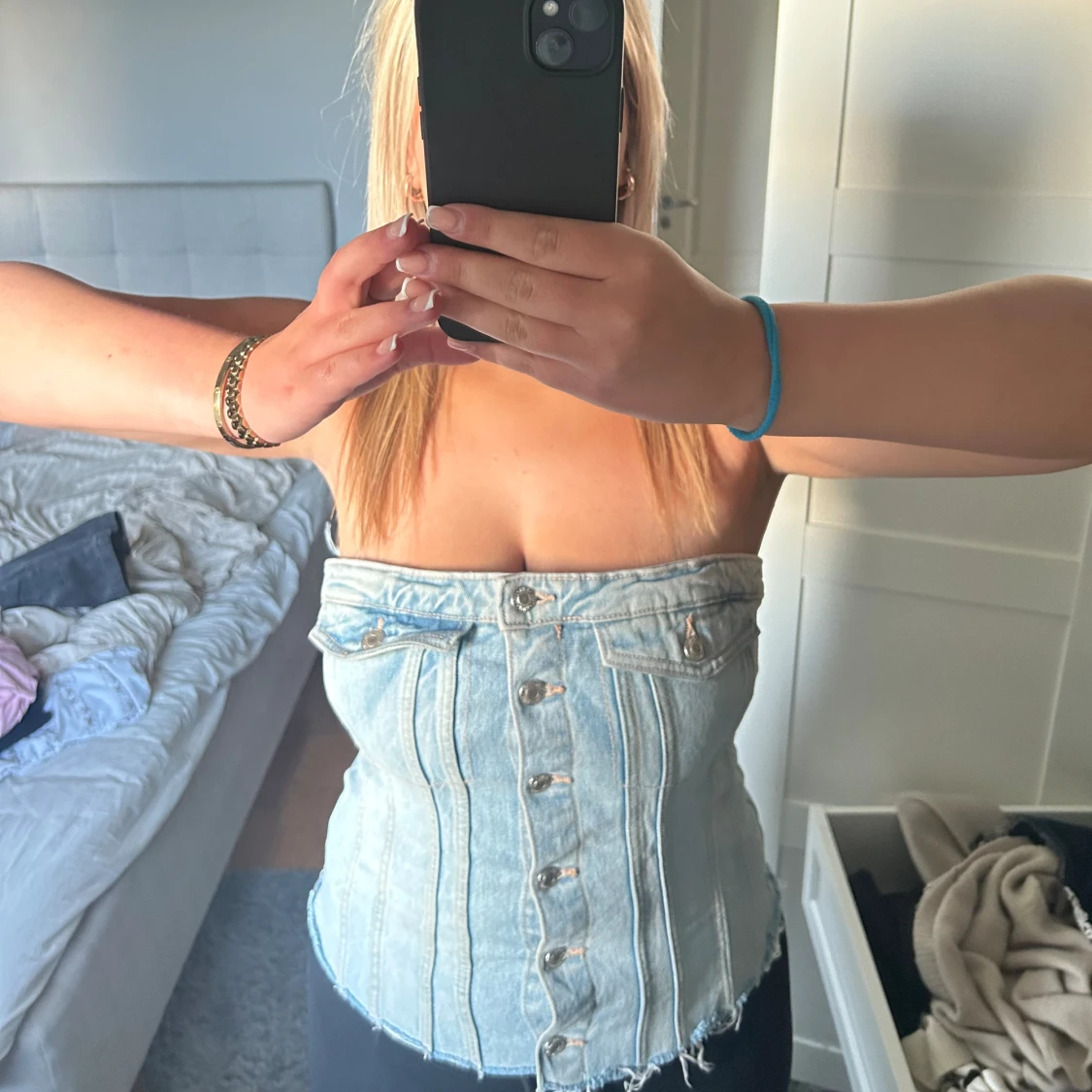Blå jeans topp