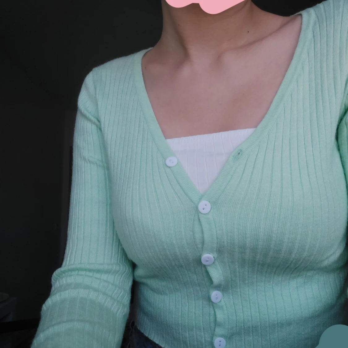 Mintgrön trendig topp  - 90