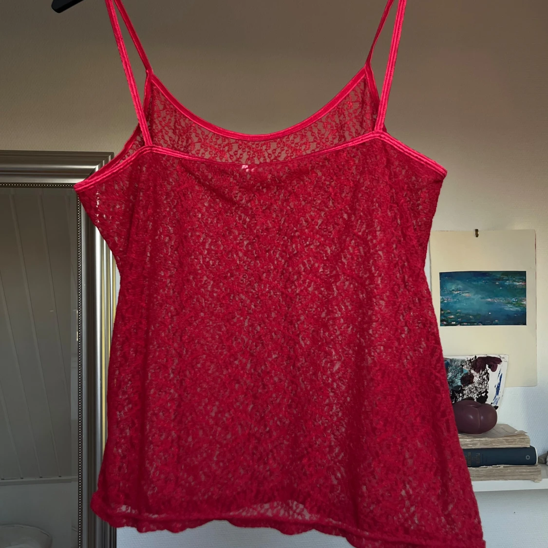 Rött linne i spets  - 90