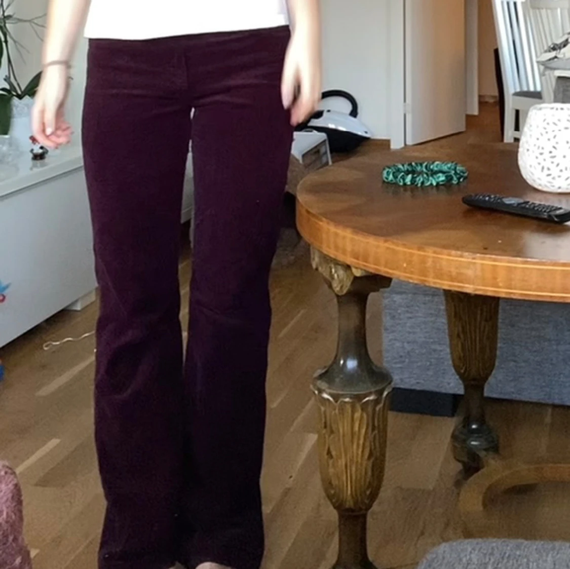 Vinröda manchesterbyxor  - 90